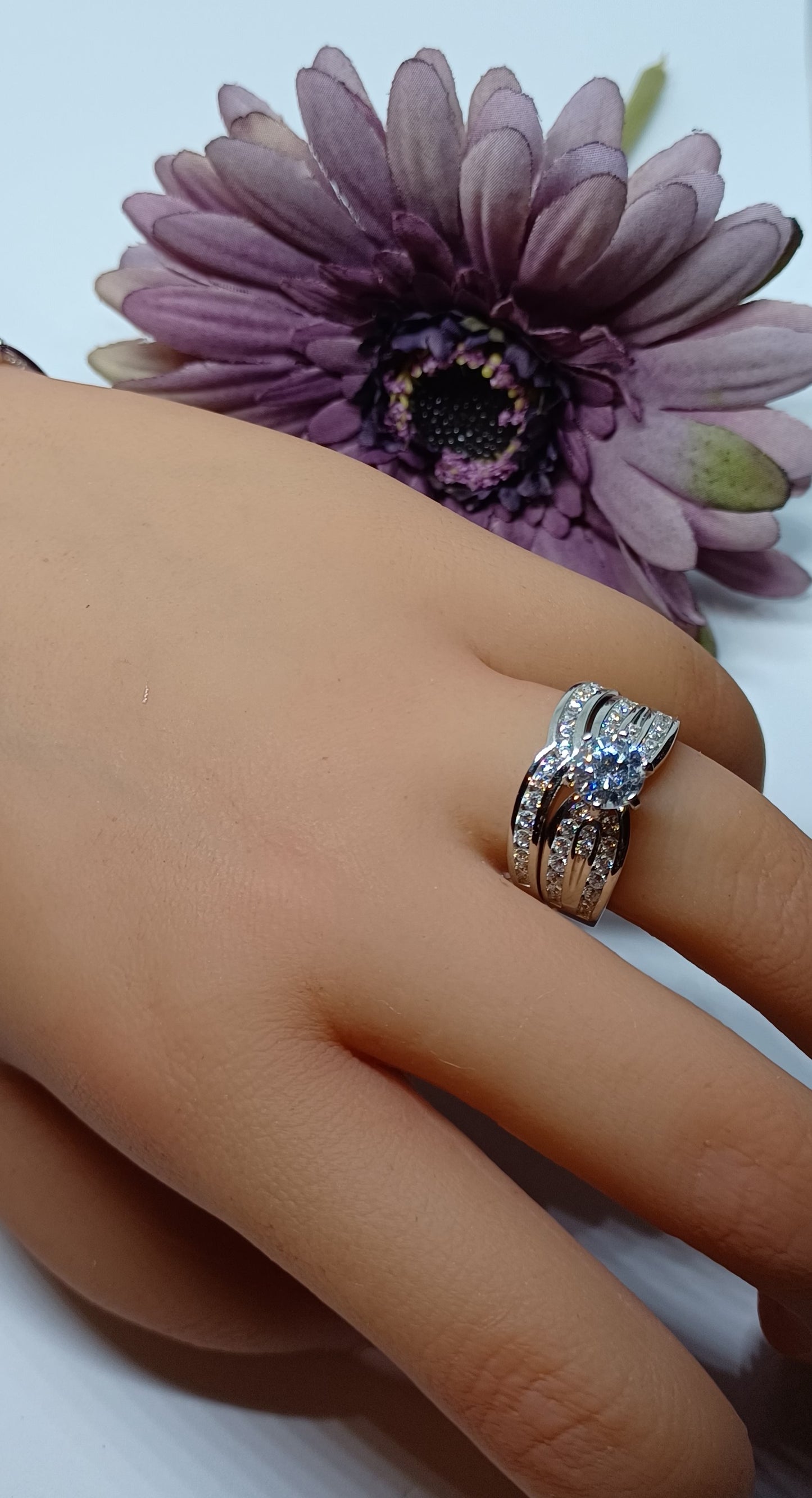 Sterling Silver CZ Set Engagement Ring